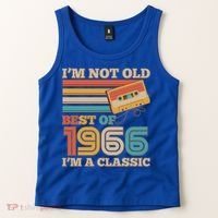 60th 1966 Birthday Retro I'm Not Old I'm A Classic Best Of Cassette Tape  Tank Top thumb 2