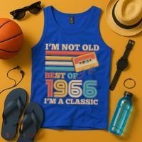 60th 1966 Birthday Retro I'm Not Old I'm A Classic Best Of Cassette Tape  Tank Top thumb 4