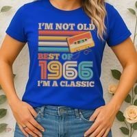 60th 1966 Birthday Retro I'm Not Old I'm A Classic Best Of Cassette Tape  Women's T-Shirt thumb 2