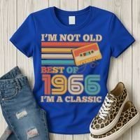 60th 1966 Birthday Retro I'm Not Old I'm A Classic Best Of Cassette Tape  Women's T-Shirt thumb 3