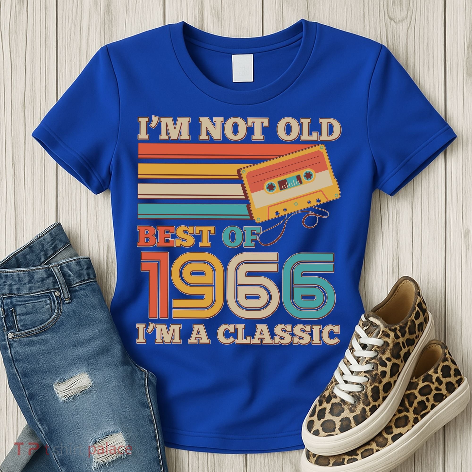 60th 1966 Birthday Retro I'm Not Old I'm A Classic Best Of Cassette Tape  Women's T-Shirt