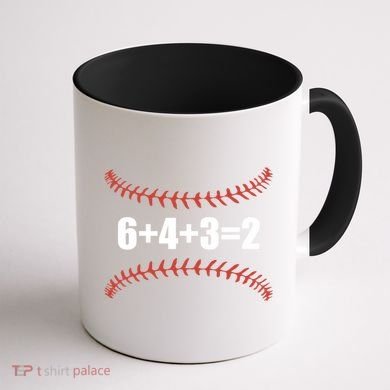 6+4+3 2 Baseball Double Play Funny Baseball Lover Player Cute Gift Coffee Mug back