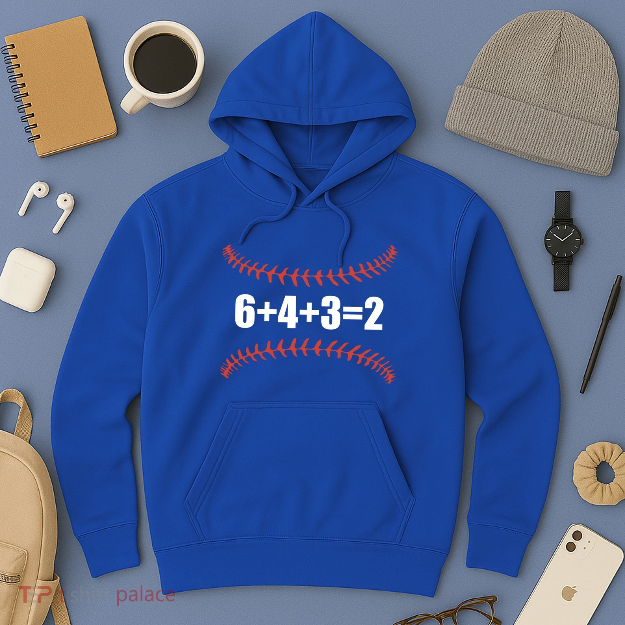 6+4+3 2 Baseball Double Play Funny Baseball Lover Player Cute Gift Hoodie