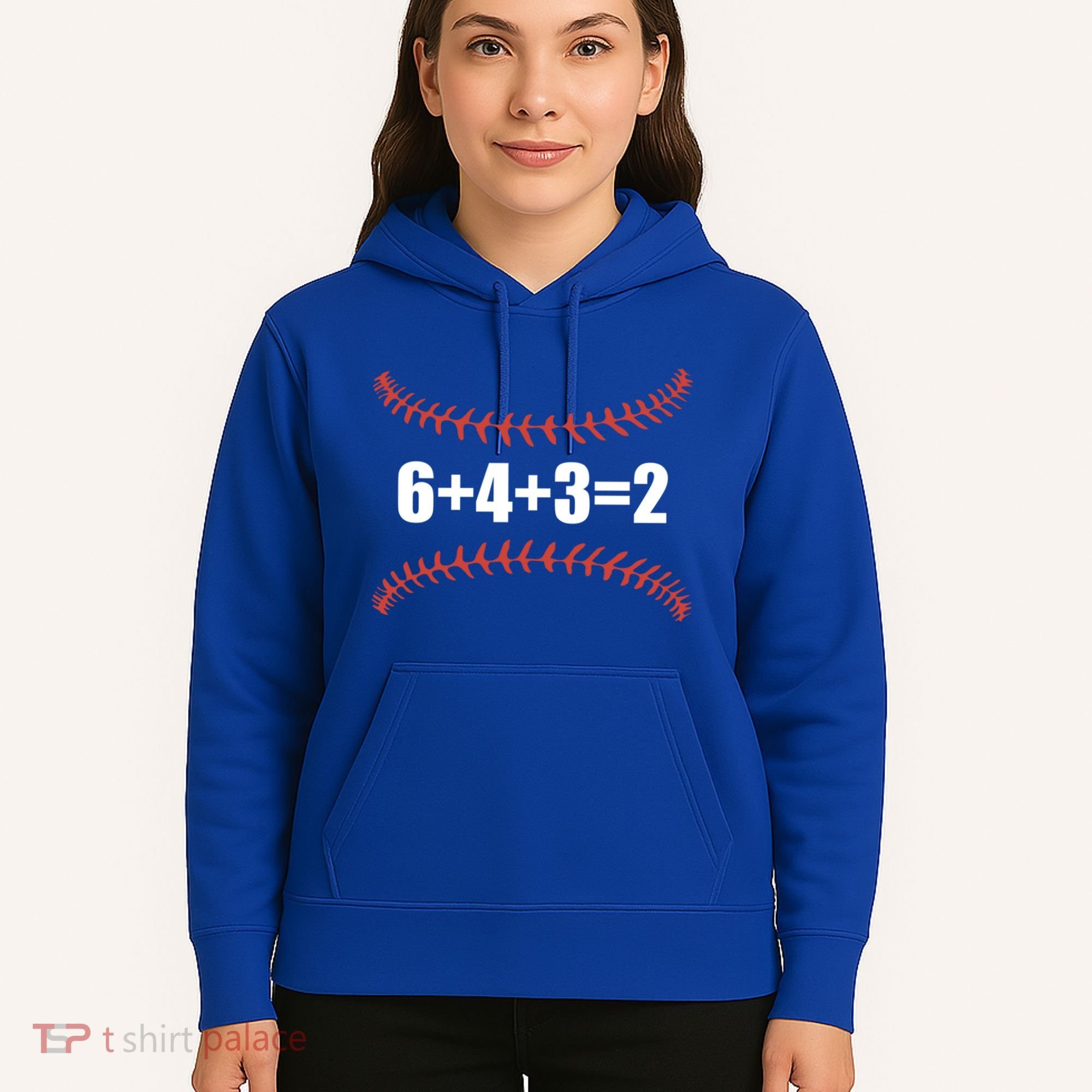 6+4+3 2 Baseball Double Play Funny Baseball Lover Player Cute Gift Hoodie