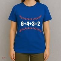 6+4+3 2 Baseball Double Play Funny Baseball Lover Player Cute Gift T-Shirt thumb 4