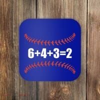 6+4+3 2 Baseball Double Play Funny Baseball Lover Player Cute Gift Coaster thumb 0