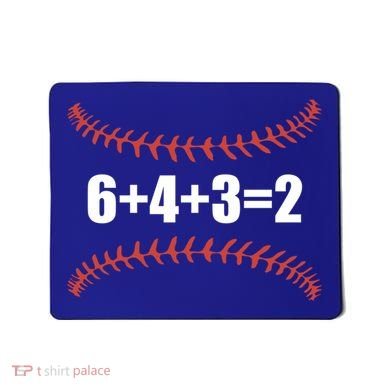 6+4+3 2 Baseball Double Play Funny Baseball Lover Player Cute Gift Mousepad