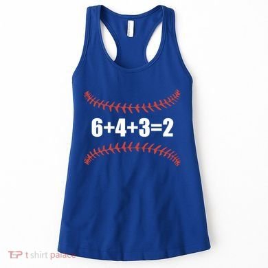 6+4+3 2 Baseball Double Play Funny Baseball Lover Player Cute Gift Women's Tank Top
