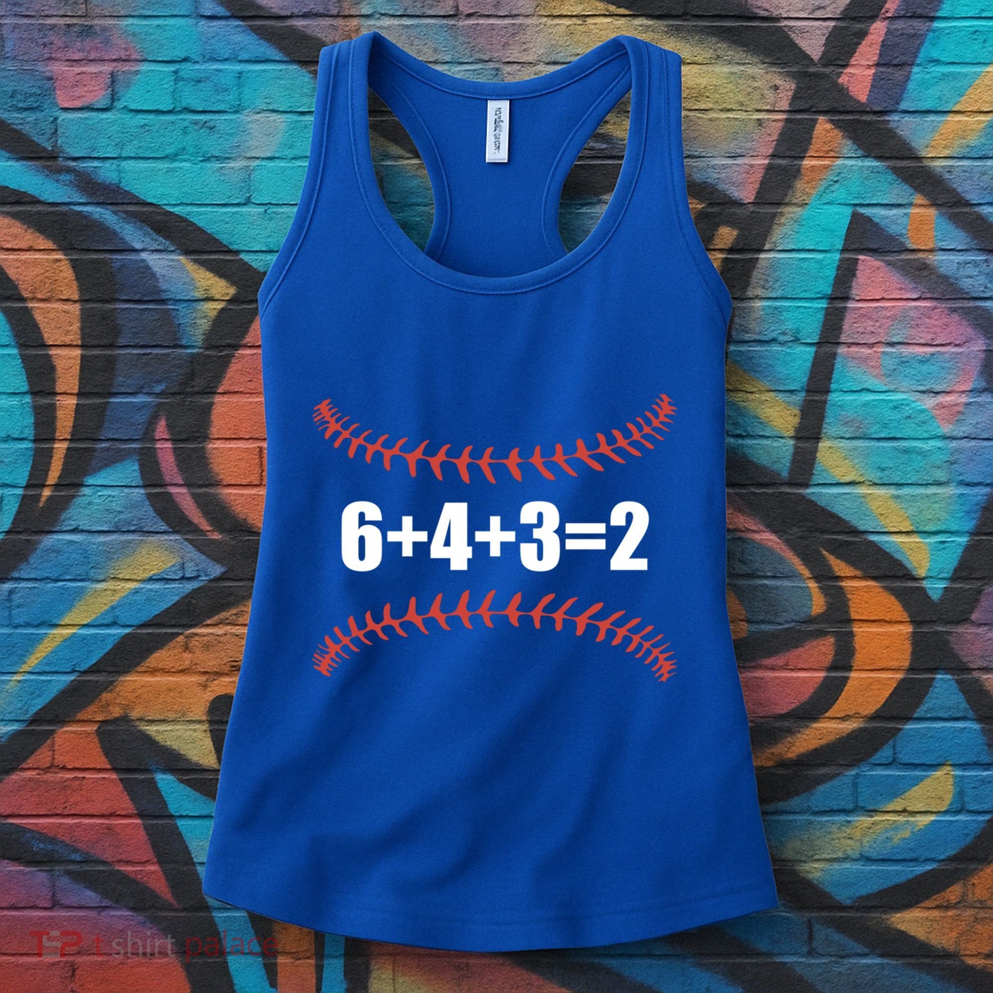 6+4+3 2 Baseball Double Play Funny Baseball Lover Player Cute Gift Women's Tank Top