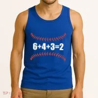 6+4+3 2 Baseball Double Play Funny Baseball Lover Player Cute Gift Tank Top thumb 3