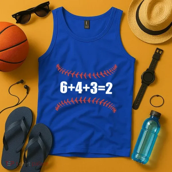 6+4+3 2 Baseball Double Play Funny Baseball Lover Player Cute Gift Tank Top
