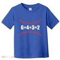 6+4+3 2 Baseball Double Play Funny Baseball Lover Player Cute Gift Toddler T-Shirt thumb 0