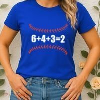 6+4+3 2 Baseball Double Play Funny Baseball Lover Player Cute Gift Women's T-Shirt thumb 2
