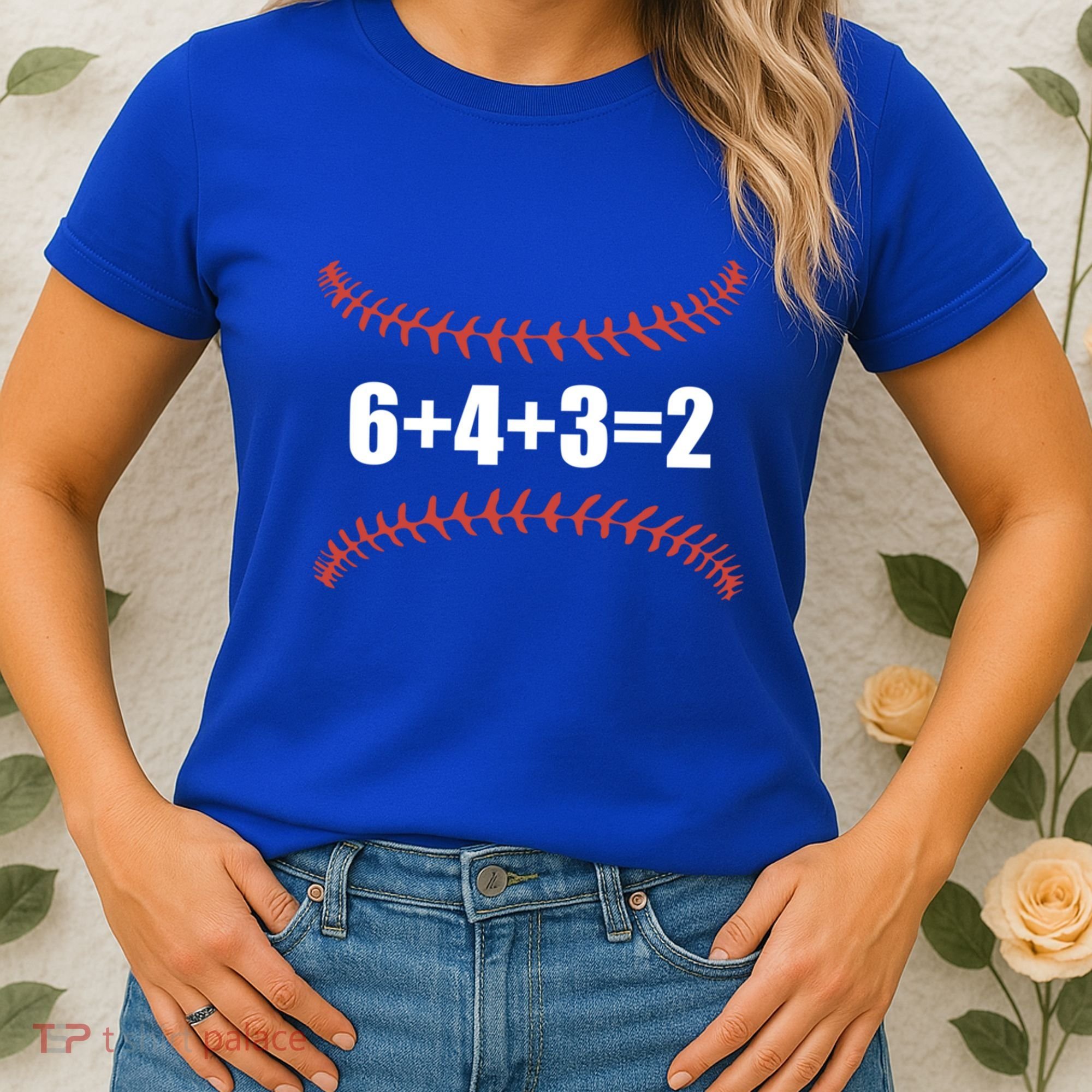 6+4+3 2 Baseball Double Play Funny Baseball Lover Player Cute Gift Women's T-Shirt
