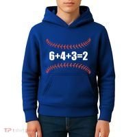 6+4+3 2 Baseball Double Play Funny Baseball Lover Player Cute Gift Kids Hoodie thumb 4