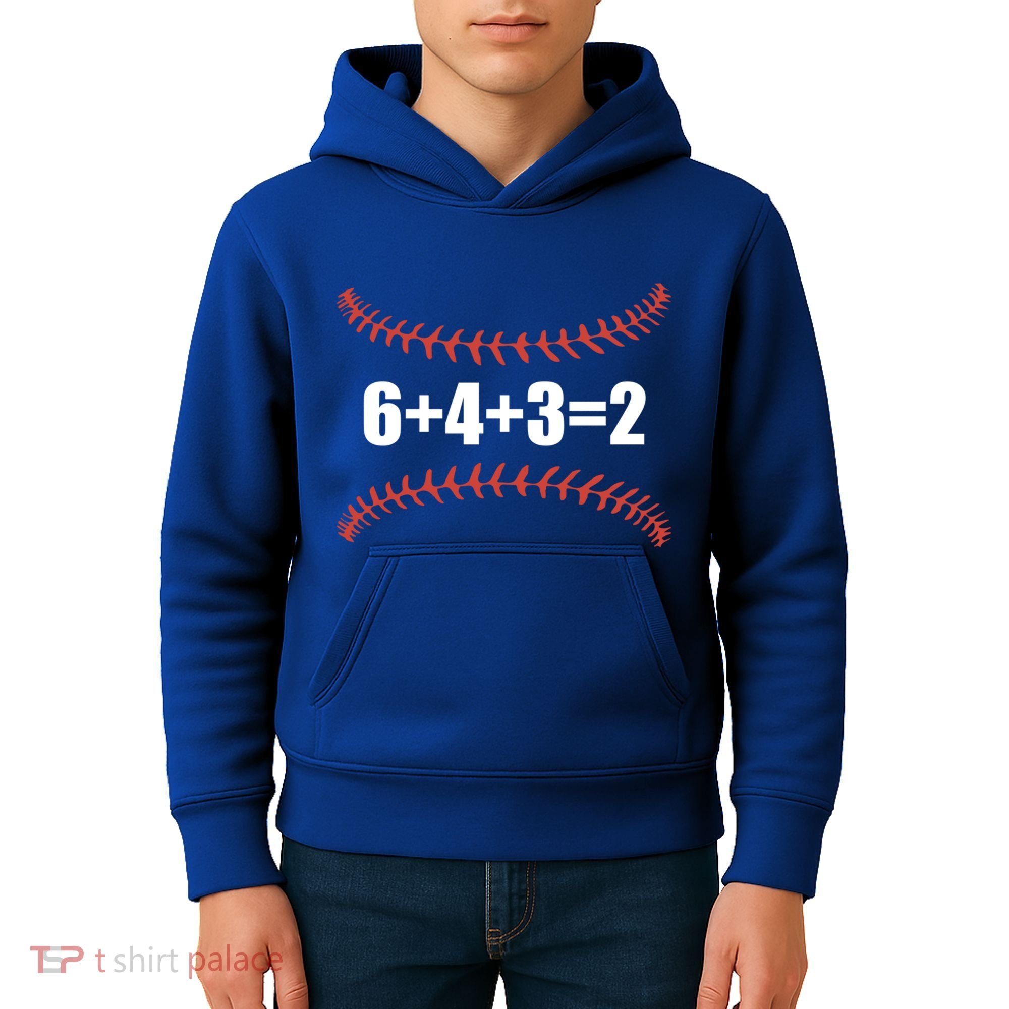 6+4+3 2 Baseball Double Play Funny Baseball Lover Player Cute Gift Kids Hoodie