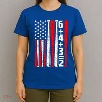 6+4+3 2 Baseball Double Play Patriotic Vintage American Flag Meaningful Gift T-Shirt thumb 4