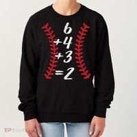 6+4+3 2 Baseball Laces Funny Double Play Math Turn Two Cute Gift Women's Sweatshirt thumb 0