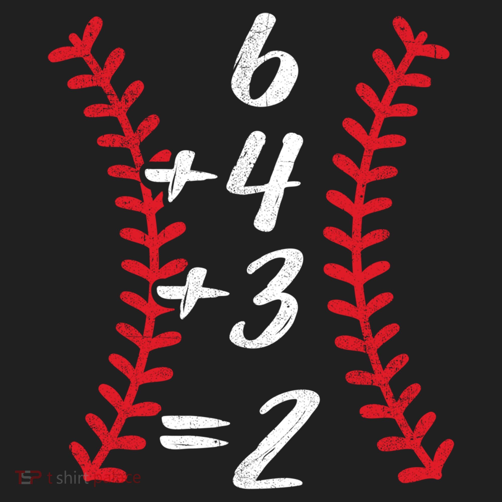 6+4+3 2 Baseball Laces Funny Double Play Math Turn Two Cute Gift Hat