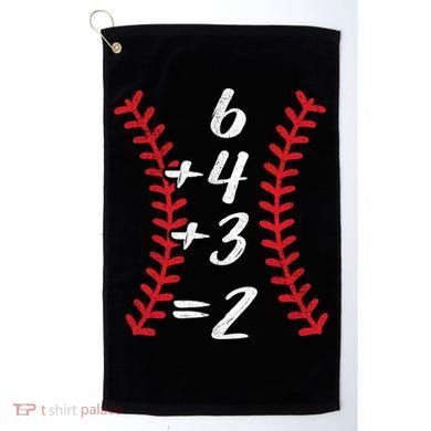 6+4+3 2 Baseball Laces Funny Double Play Math Turn Two Cute Gift Golf Towel