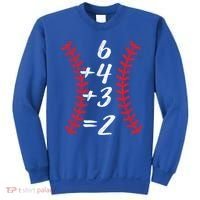 6+4+3 2 Baseball Laces Funny Double Play Math Turn Two Cute Gift Sweatshirt thumb 0