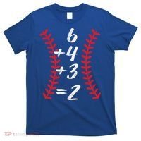 6+4+3 2 Baseball Laces Funny Double Play Math Turn Two Cute Gift T-Shirt thumb 0
