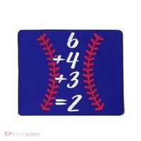 6+4+3 2 Baseball Laces Funny Double Play Math Turn Two Cute Gift Mousepad thumb 0