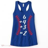 6+4+3 2 Baseball Laces Funny Double Play Math Turn Two Cute Gift Women's Tank Top thumb 0
