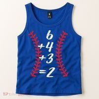 6+4+3 2 Baseball Laces Funny Double Play Math Turn Two Cute Gift Tank Top thumb 2