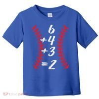 6+4+3 2 Baseball Laces Funny Double Play Math Turn Two Cute Gift Toddler T-Shirt thumb 0