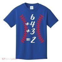 6+4+3 2 Baseball Laces Funny Double Play Math Turn Two Cute Gift Kids T-Shirt thumb 0
