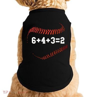 6 4 3=2 Double Play Baseball Player Gift Baseball Saying Doggie Tank