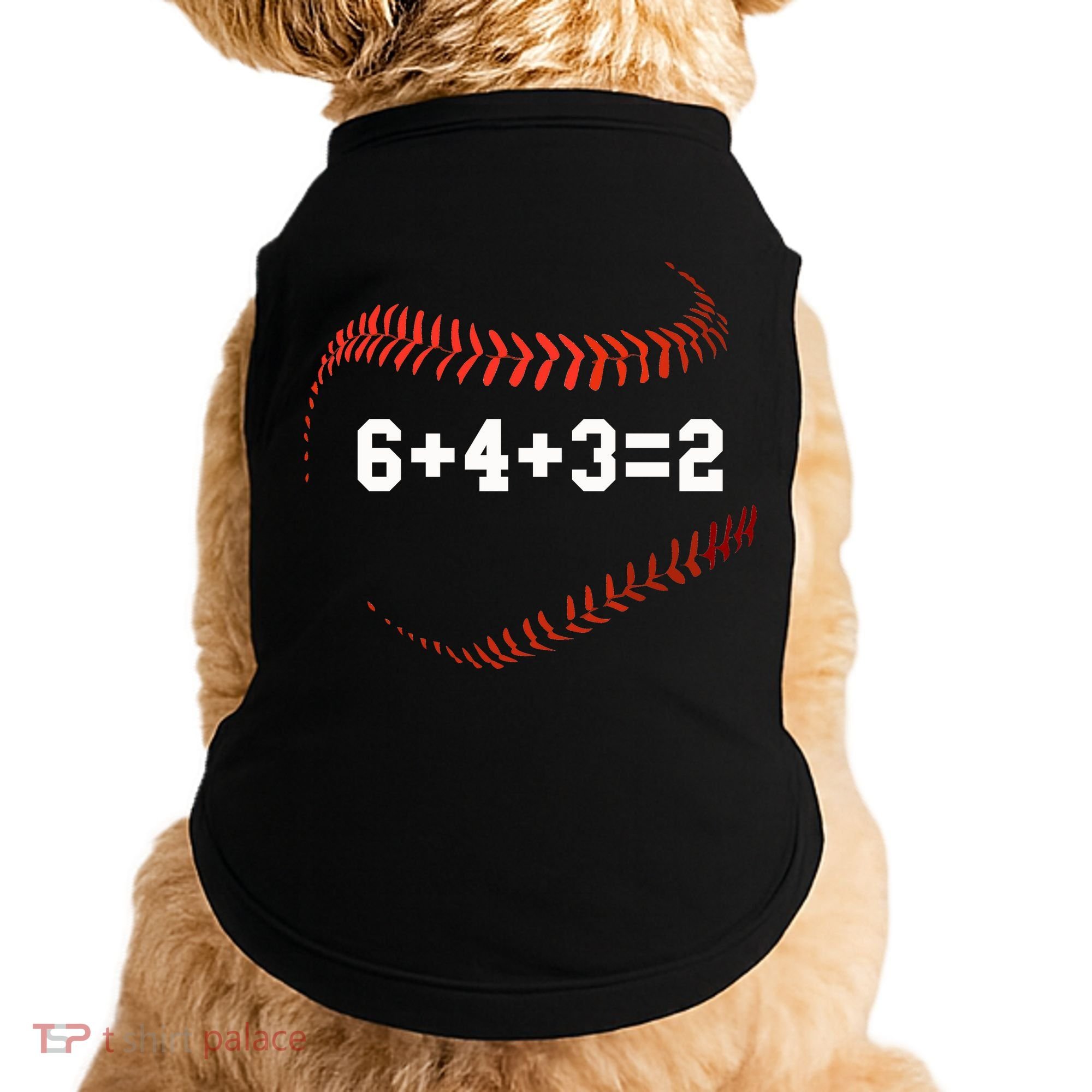 6 4 3=2 Double Play Baseball Player Gift Baseball Saying Doggie Tank