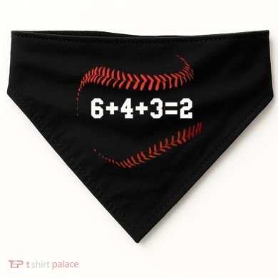 6 4 3=2 Double Play Baseball Player Gift Baseball Saying USA-Made Doggie Bandana