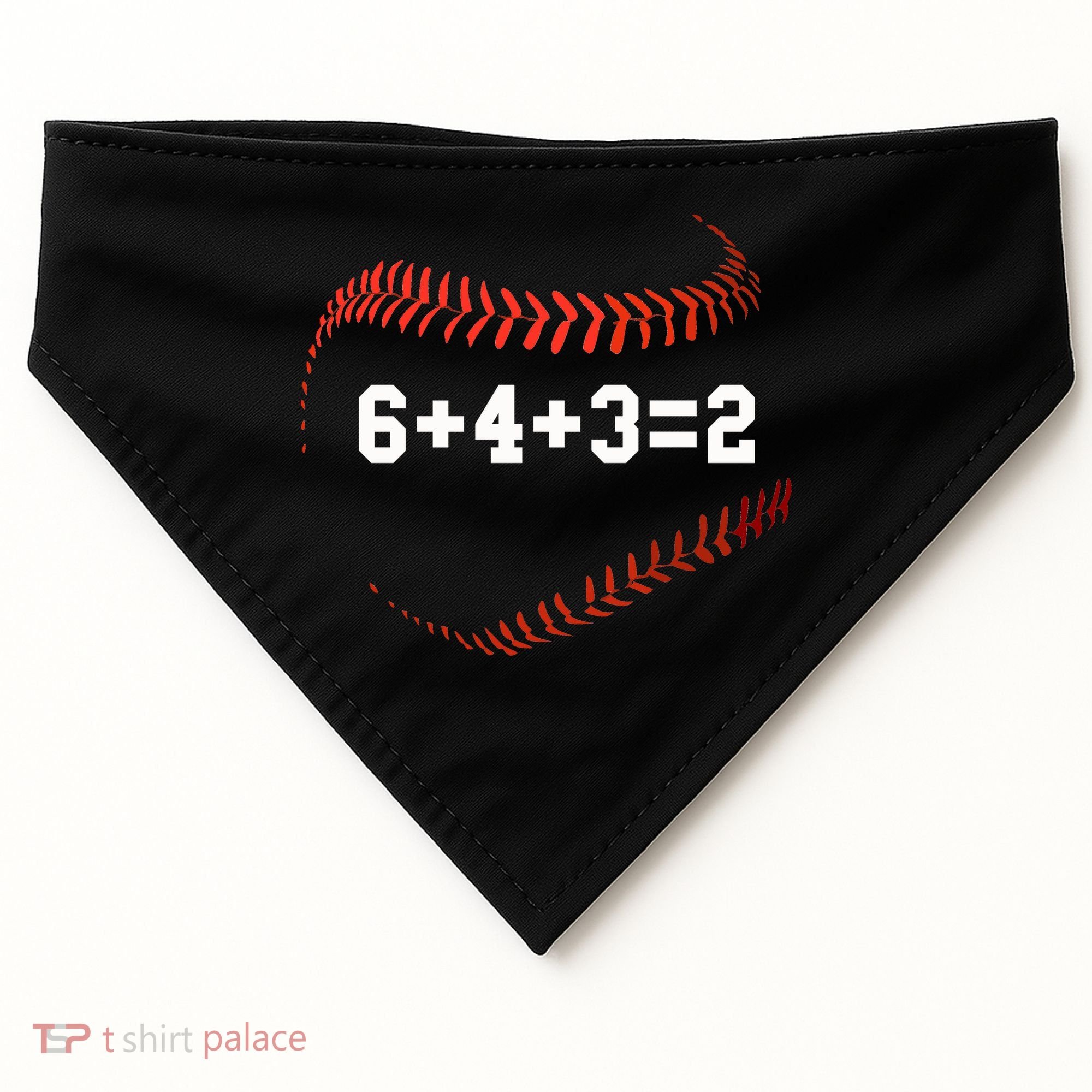 6 4 3=2 Double Play Baseball Player Gift Baseball Saying USA-Made Doggie Bandana