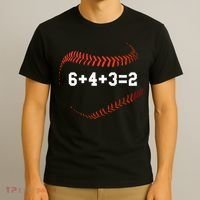 6 4 3=2 Double Play Baseball Player Gift Baseball Saying T-Shirt thumb 3