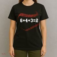 6 4 3=2 Double Play Baseball Player Gift Baseball Saying T-Shirt thumb 4
