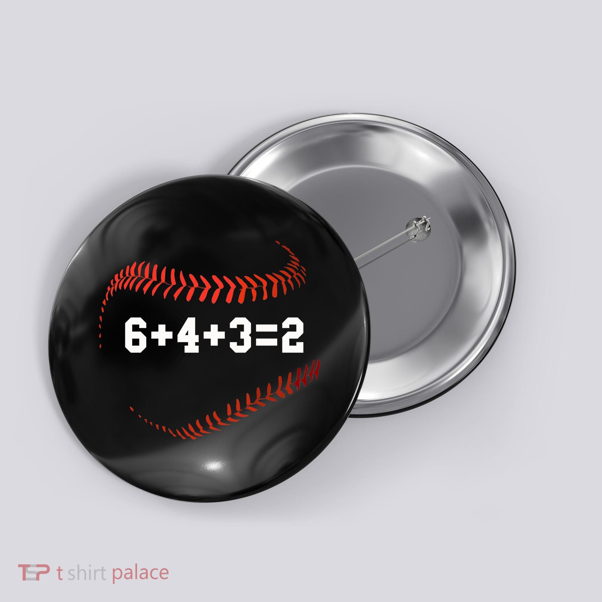 6 4 3=2 Double Play Baseball Player Gift Baseball Saying Button