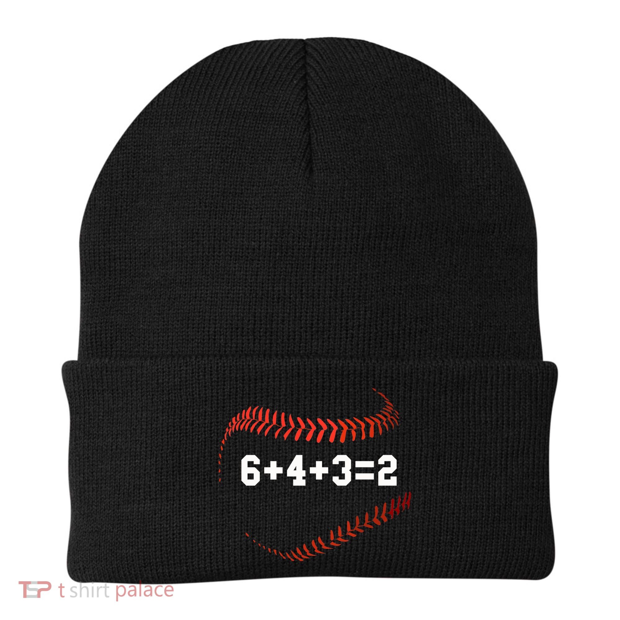 6 4 3=2 Double Play Baseball Player Gift Baseball Saying Beanie