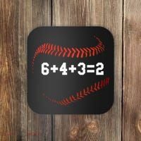 6 4 3=2 Double Play Baseball Player Gift Baseball Saying Coaster thumb 0