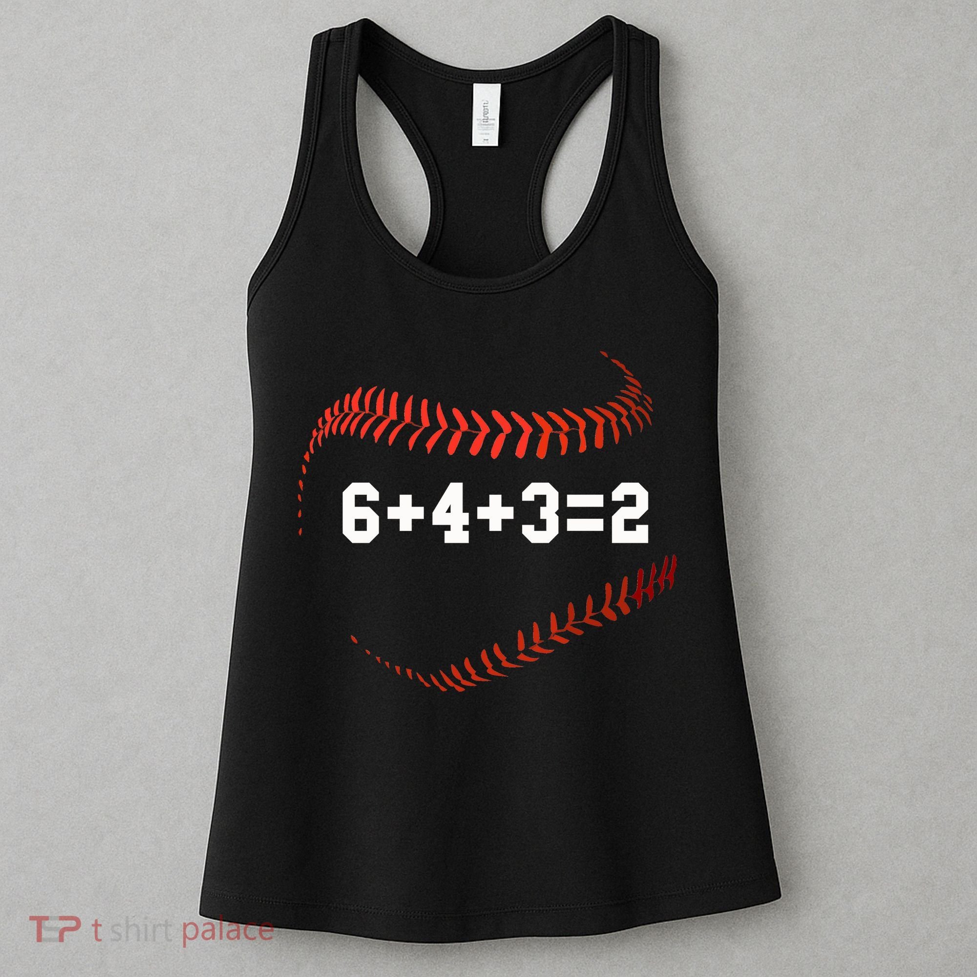 6 4 3=2 Double Play Baseball Player Gift Baseball Saying Women's Tank Top