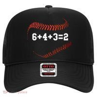 6 4 3=2 Double Play Baseball Player Gift Baseball Saying Hat thumb 0
