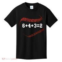 6 4 3=2 Double Play Baseball Player Gift Baseball Saying Kids T-Shirt thumb 0