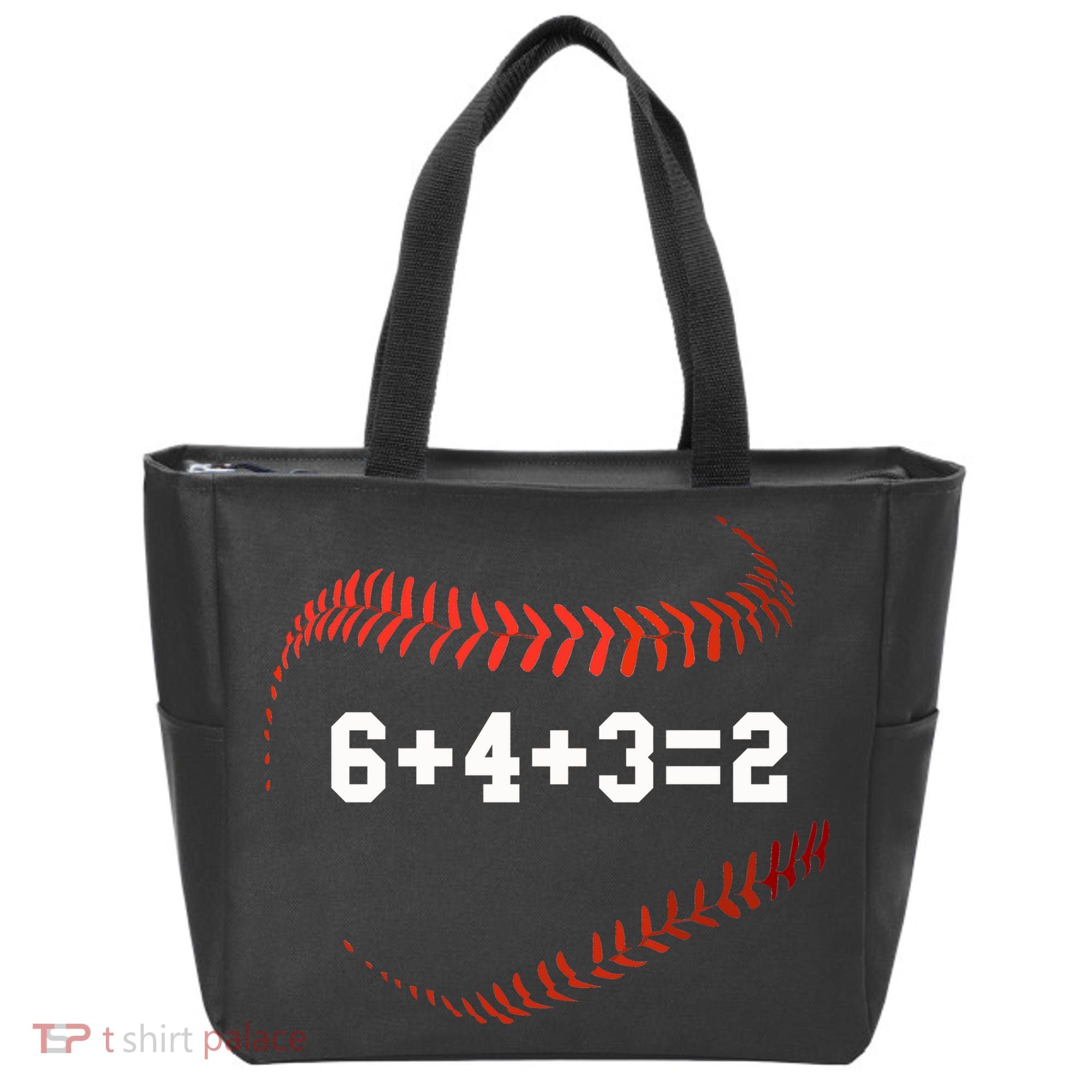6 4 3=2 Double Play Baseball Player Gift Baseball Saying Tote Bag