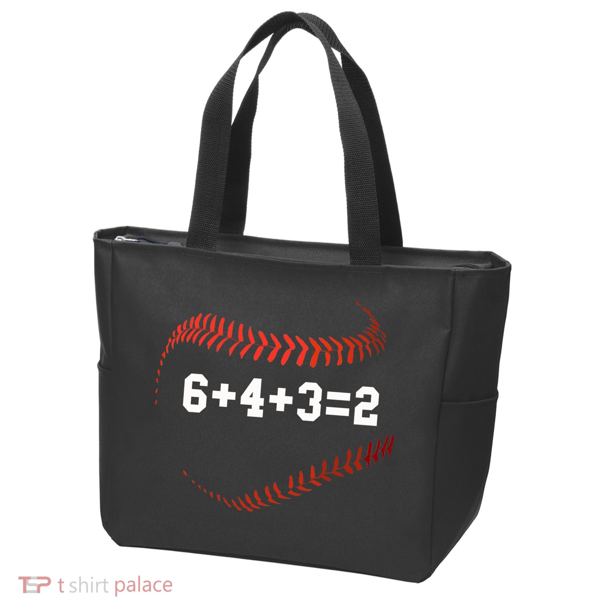 6 4 3=2 Double Play Baseball Player Gift Baseball Saying Tote Bag