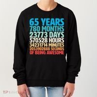 65 Years Of Being Awesome Birthday Time Breakdown Women's Sweatshirt thumb 0