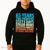 65 Years Of Being Awesome Birthday Time Breakdown Hoodie thumb 2
