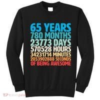 65 Years Of Being Awesome Birthday Time Breakdown Sweatshirt thumb 0