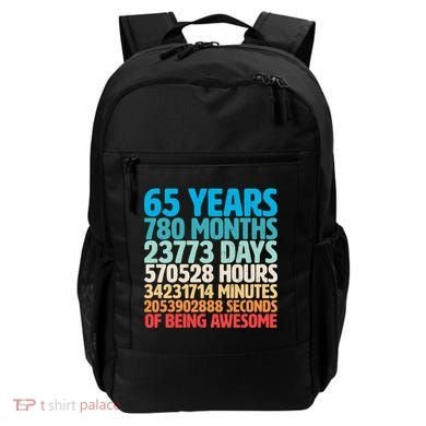 65 Years Of Being Awesome Birthday Time Breakdown Backpack