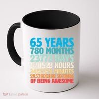 65 Years Of Being Awesome Birthday Time Breakdown Coffee Mug thumb 0